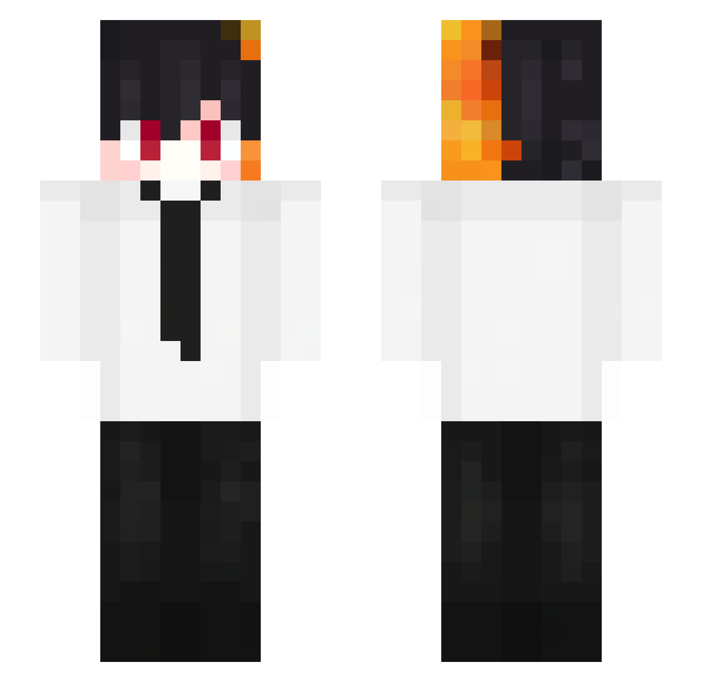 Schatzsuche Minecraft skin, front and back view