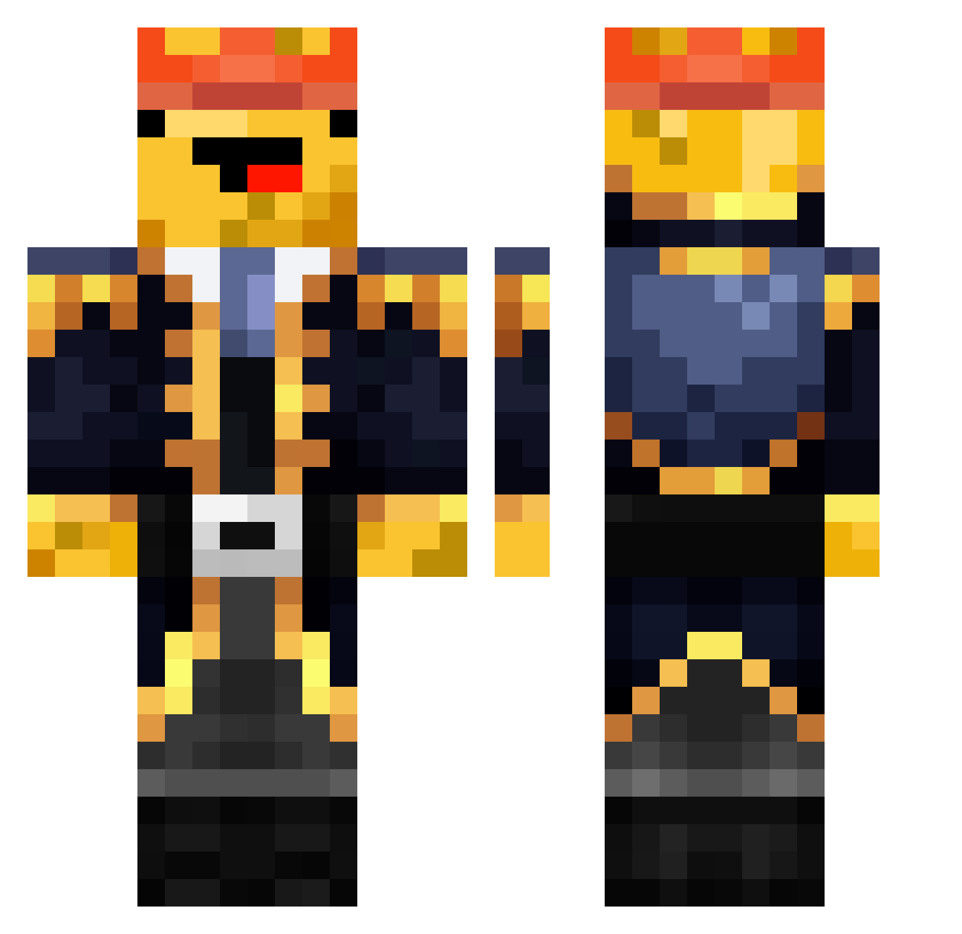 MisterBMK Minecraft skin, front and back view