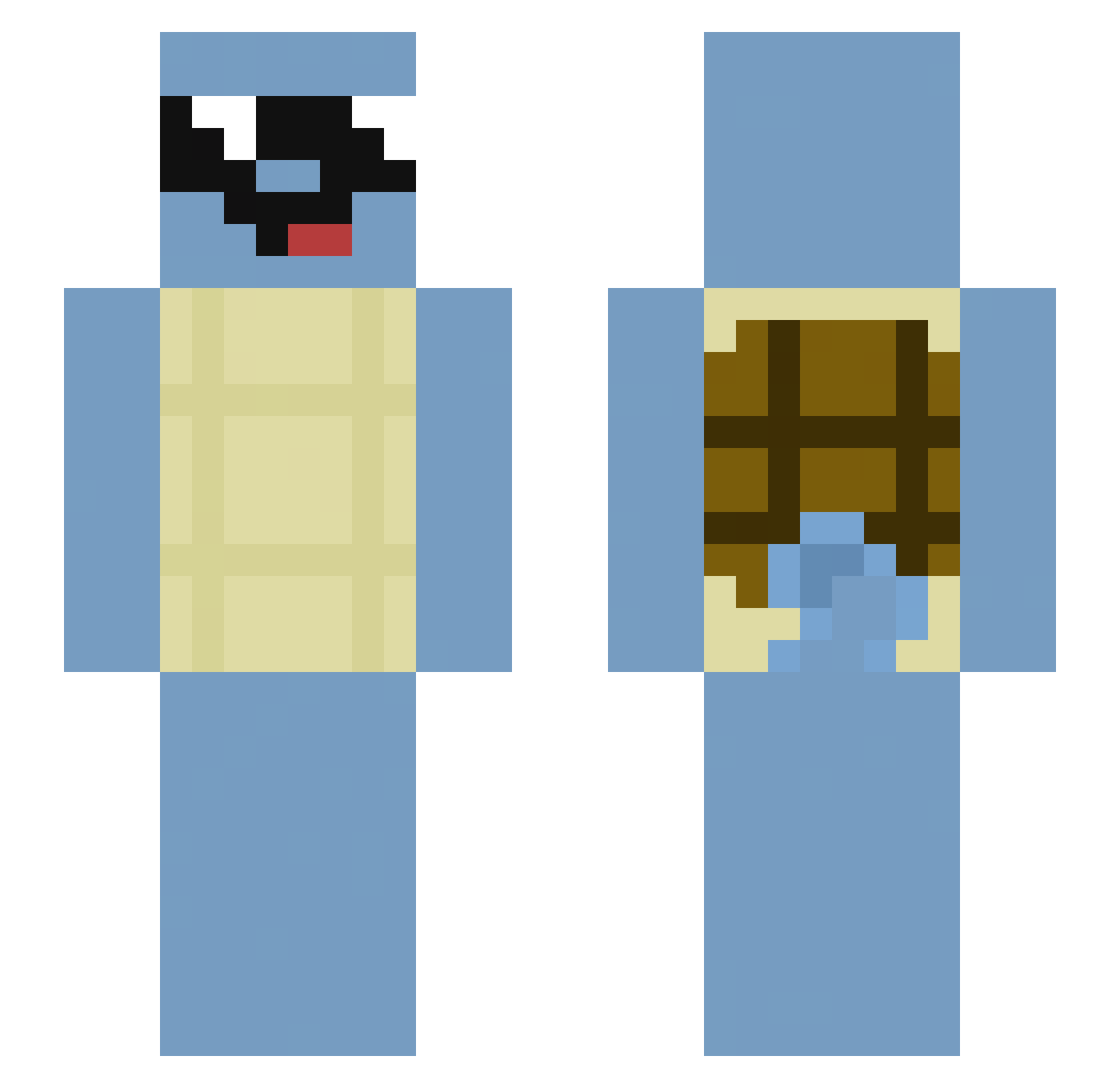 JacobWho Minecraft skin, front and back view