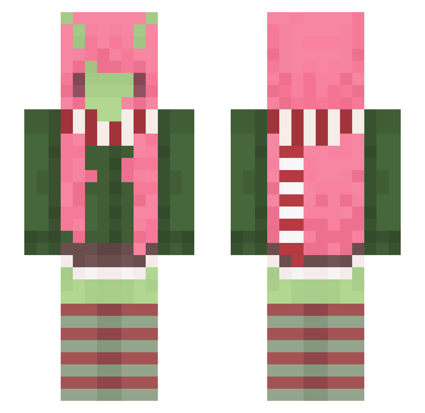 unfrosteddonuts Minecraft skin, front and back view
