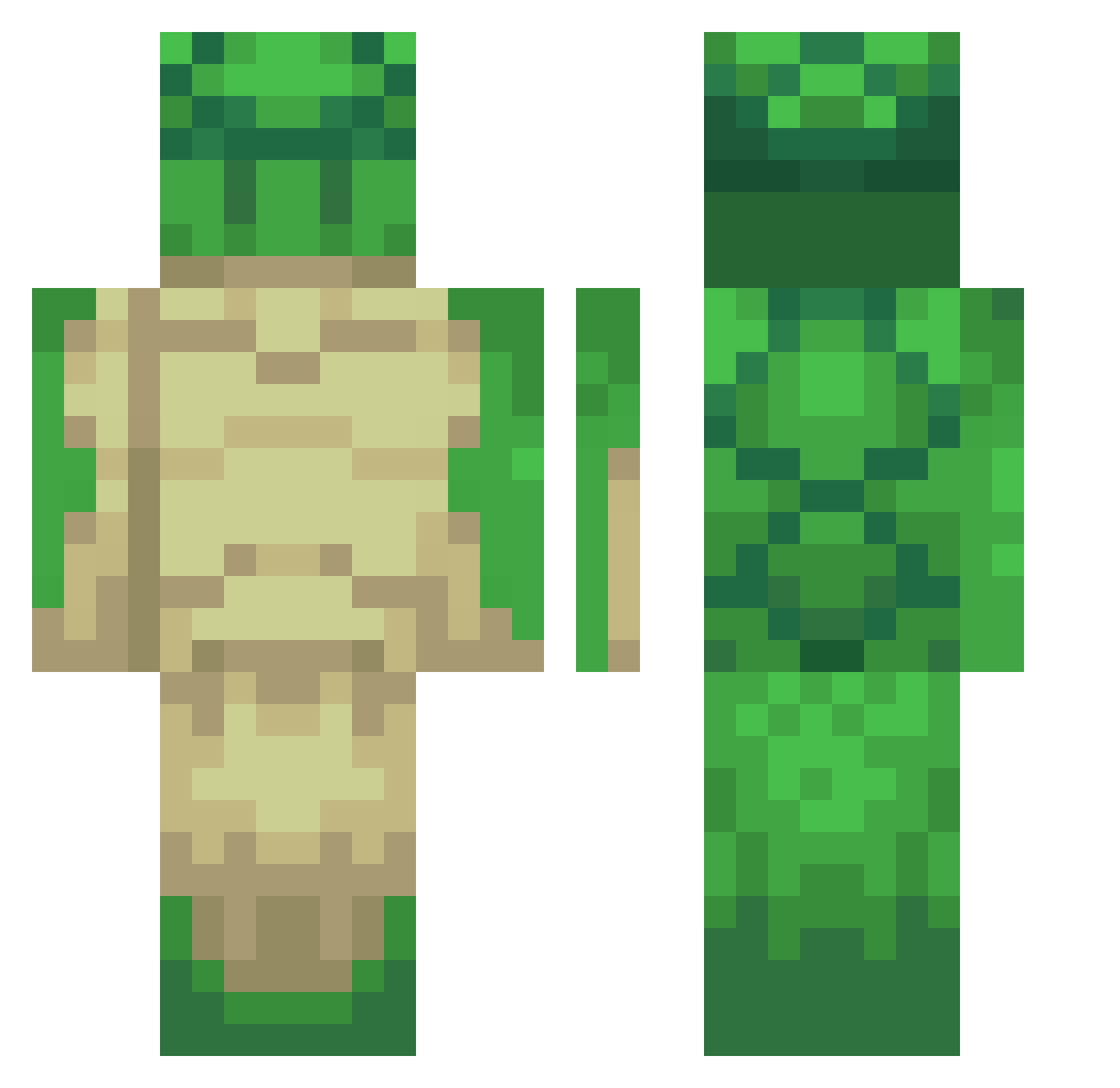 lescca Minecraft skin, front and back view