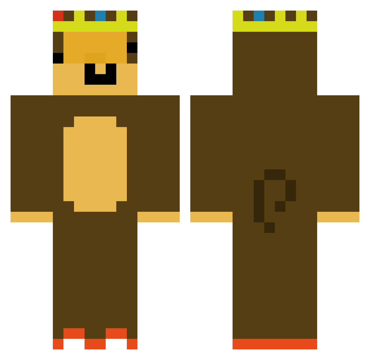 _DaMonkee Minecraft skin, front and back view
