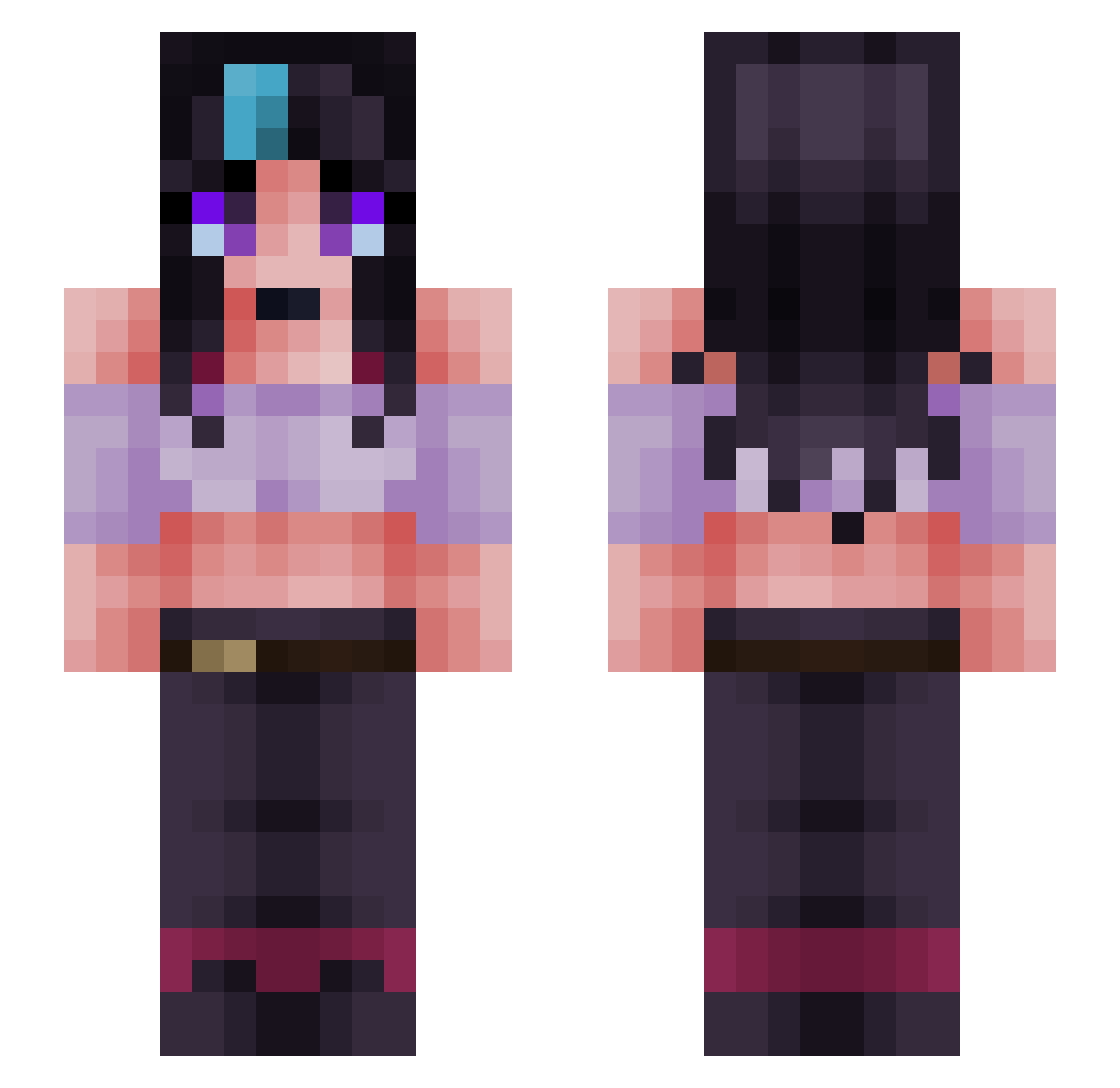 Emiiih Minecraft skin, front and back view