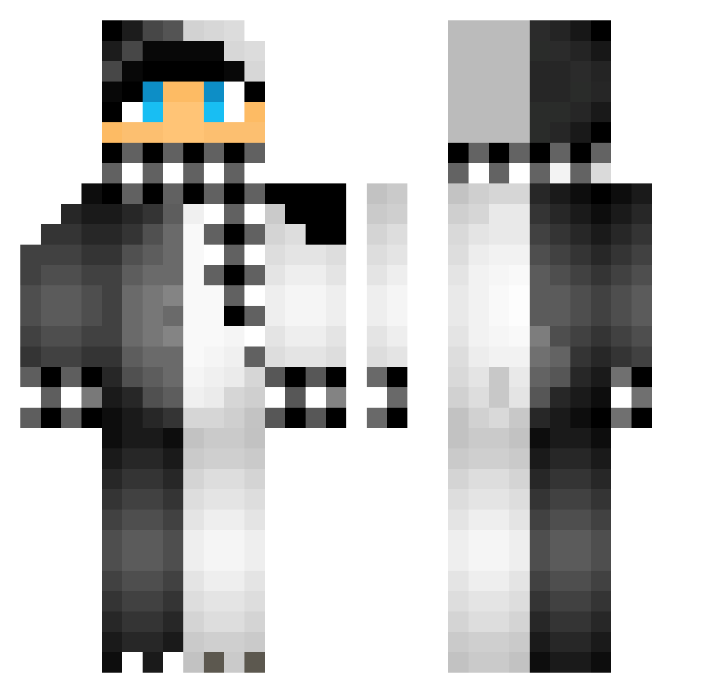 MofuTofu Minecraft skin, front and back view