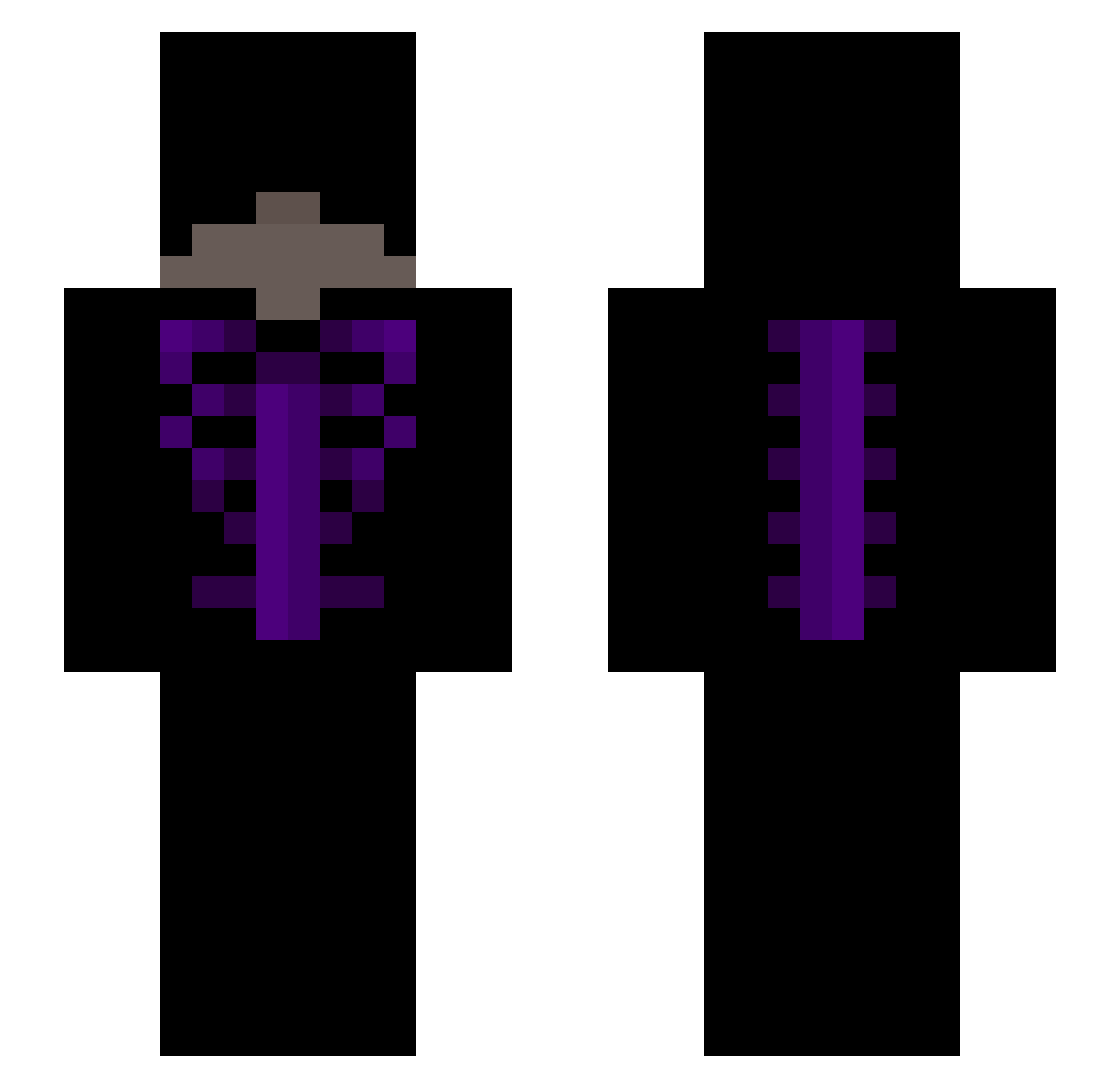 GodSpll Minecraft skin, front and back view