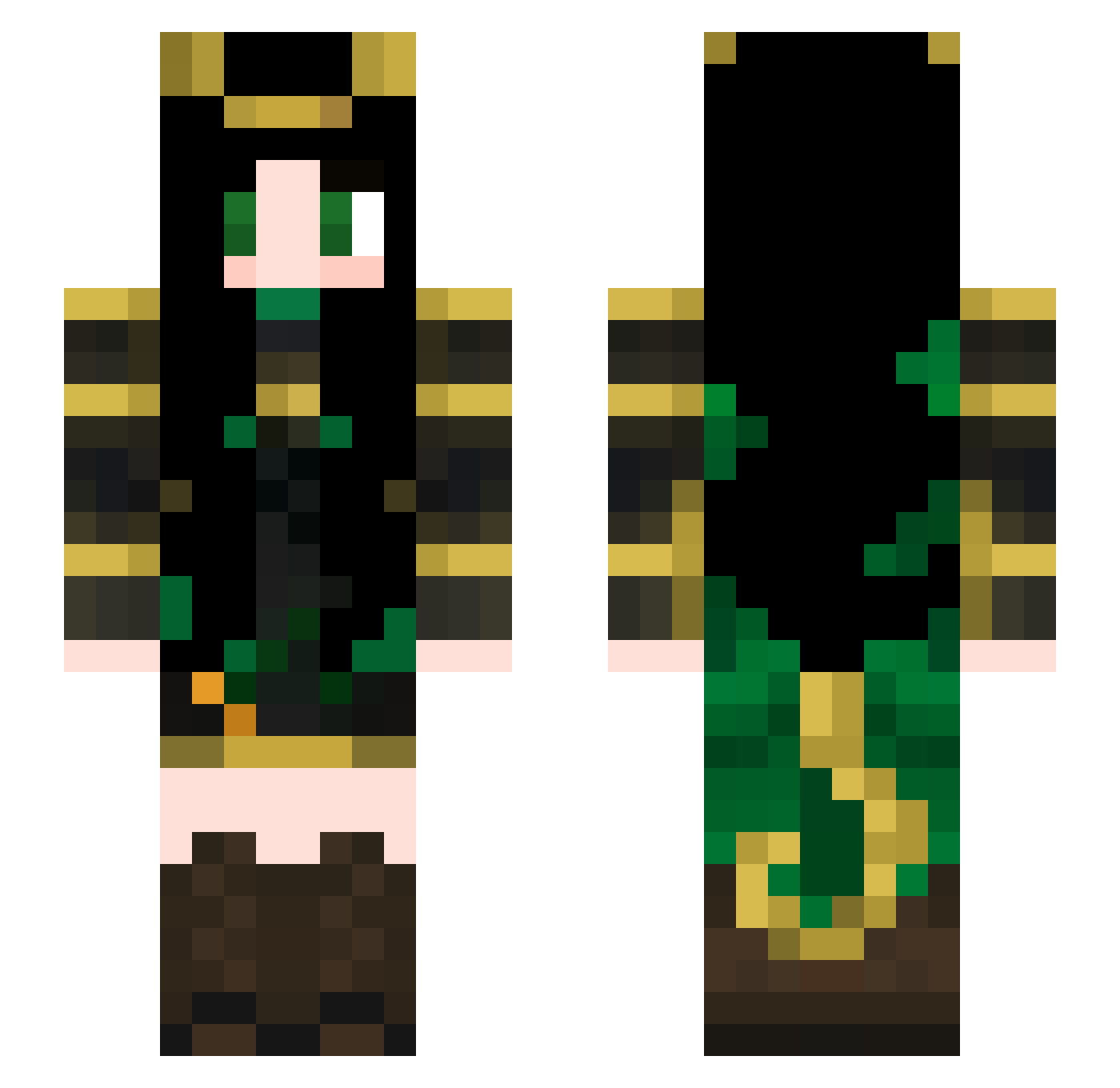 RulerofVoid Minecraft skin, front and back view