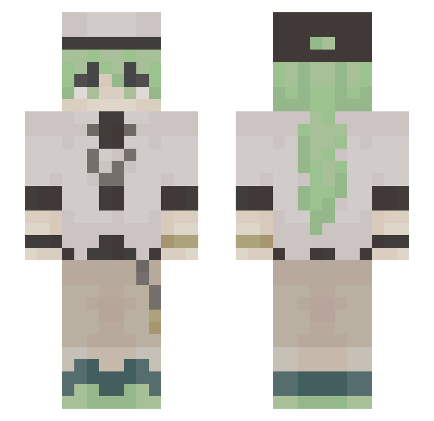 piratez Minecraft skin, front and back view