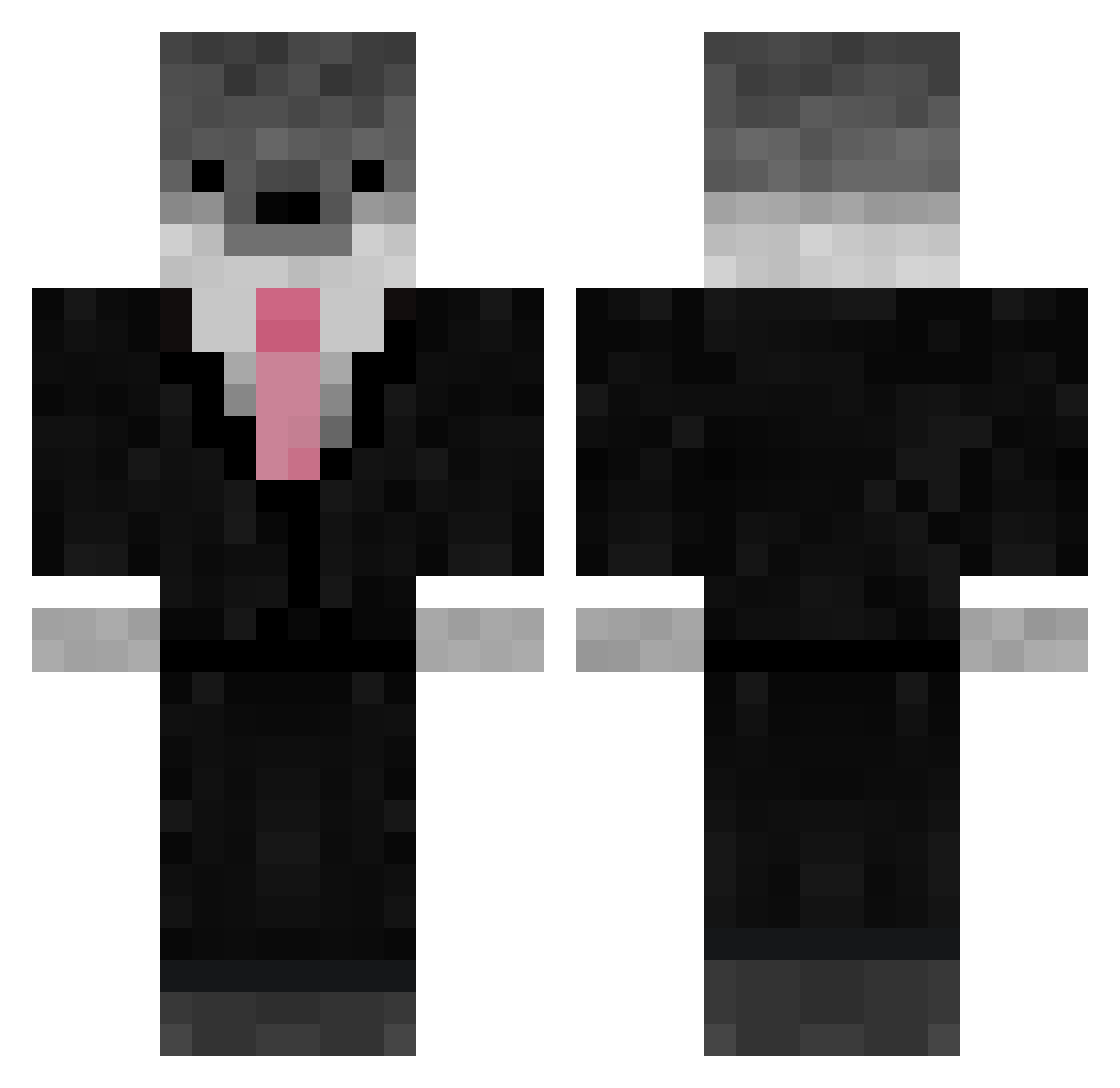SealsTune Minecraft skin, front and back view