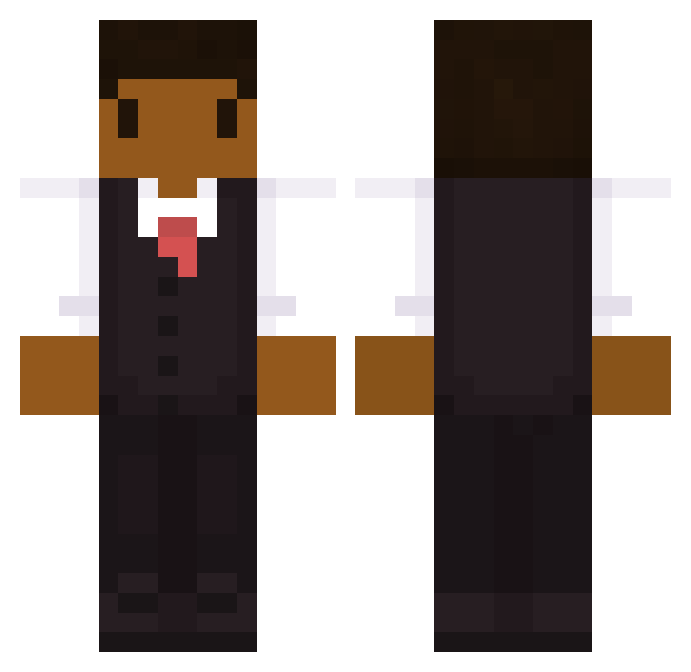 HoboFunks Minecraft skin, front and back view