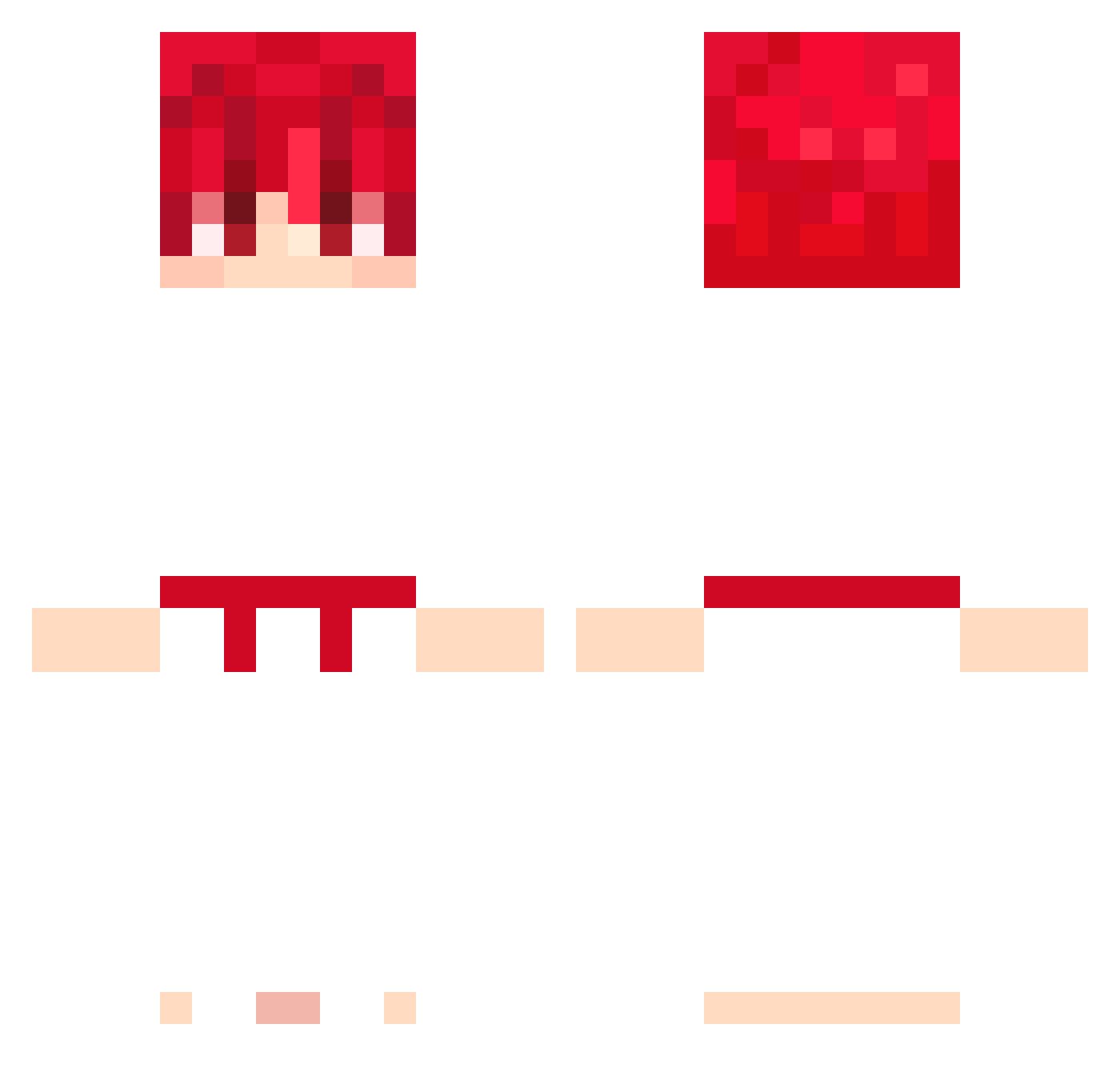 santouux Minecraft skin, front and back view