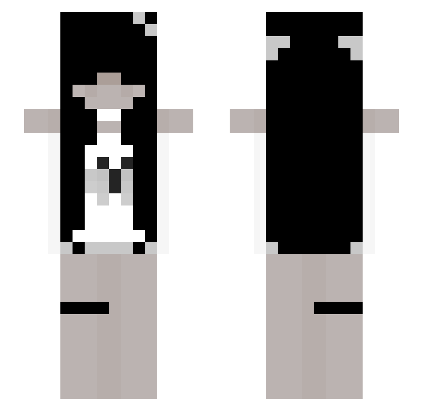 vevusik Minecraft skin, front and back view