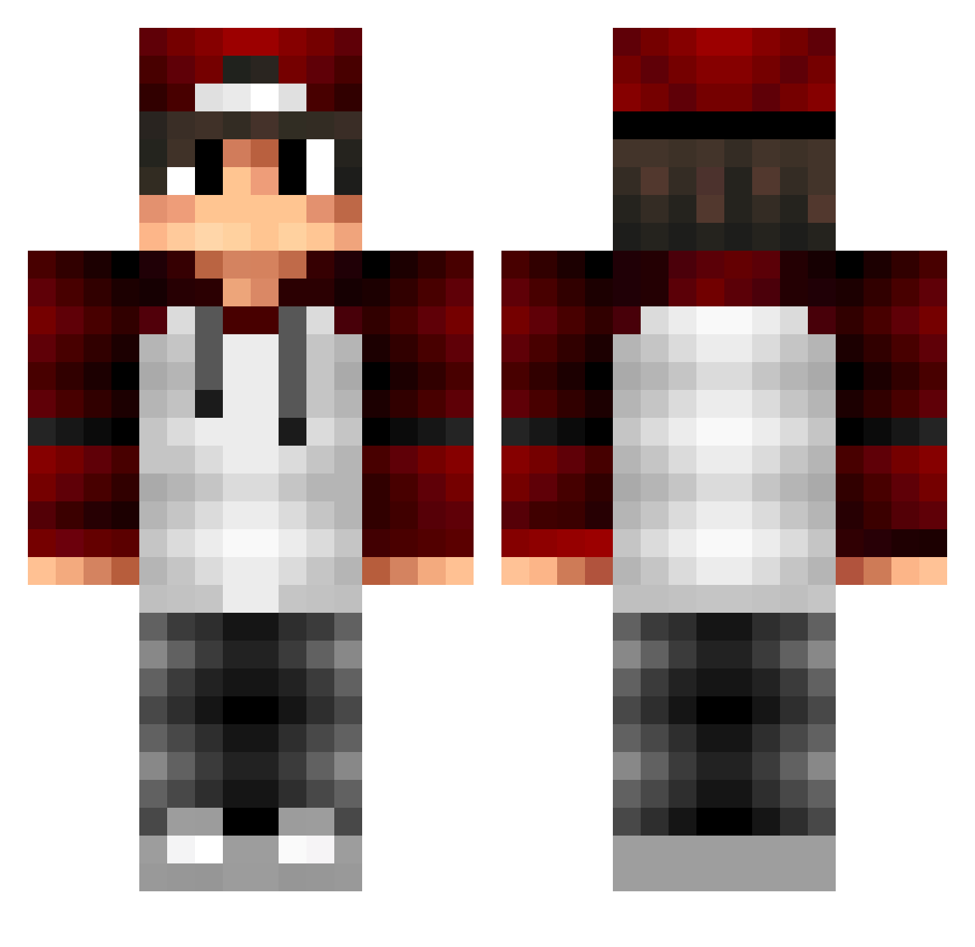 DanTe_X001 Minecraft skin, front and back view