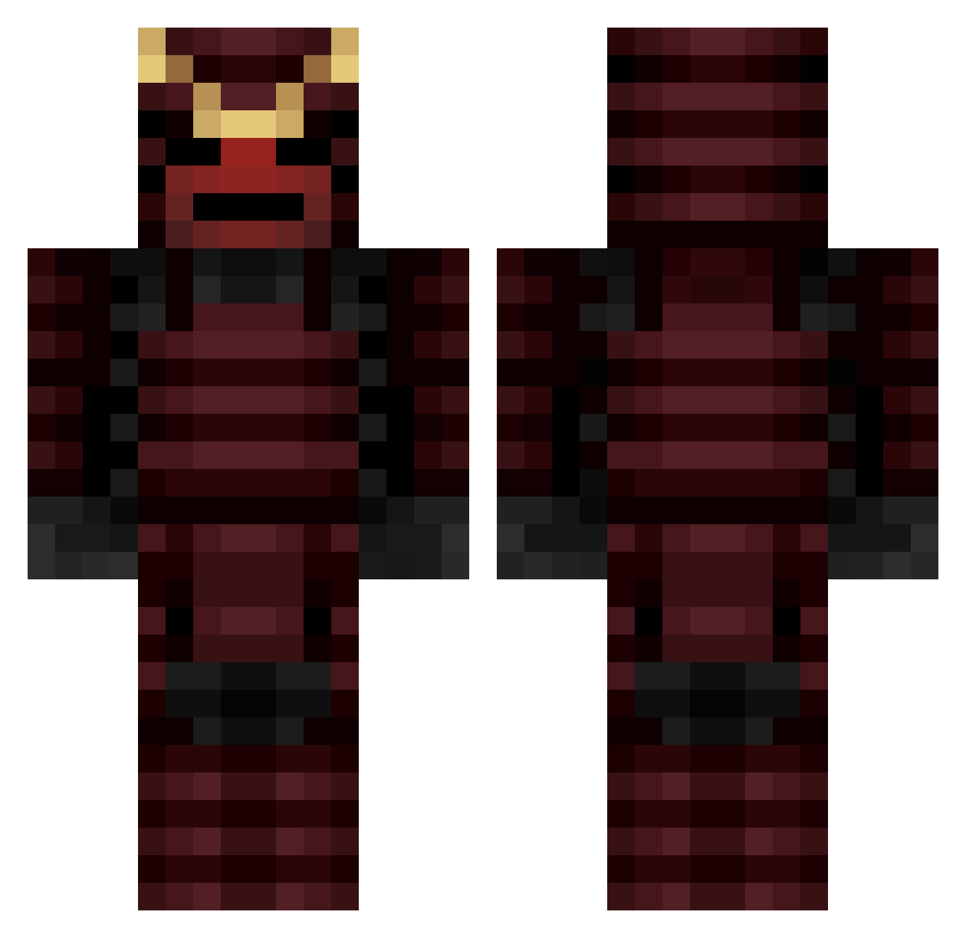 LostSamurai_ Minecraft skin, front and back view