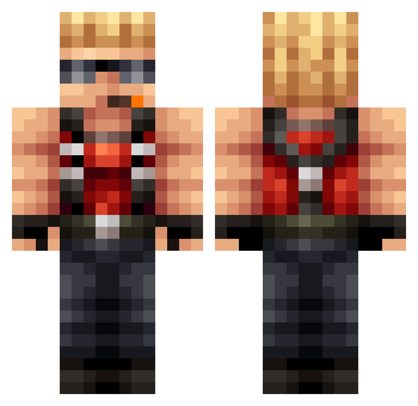 Arkowski2002 Minecraft skin, front and back view