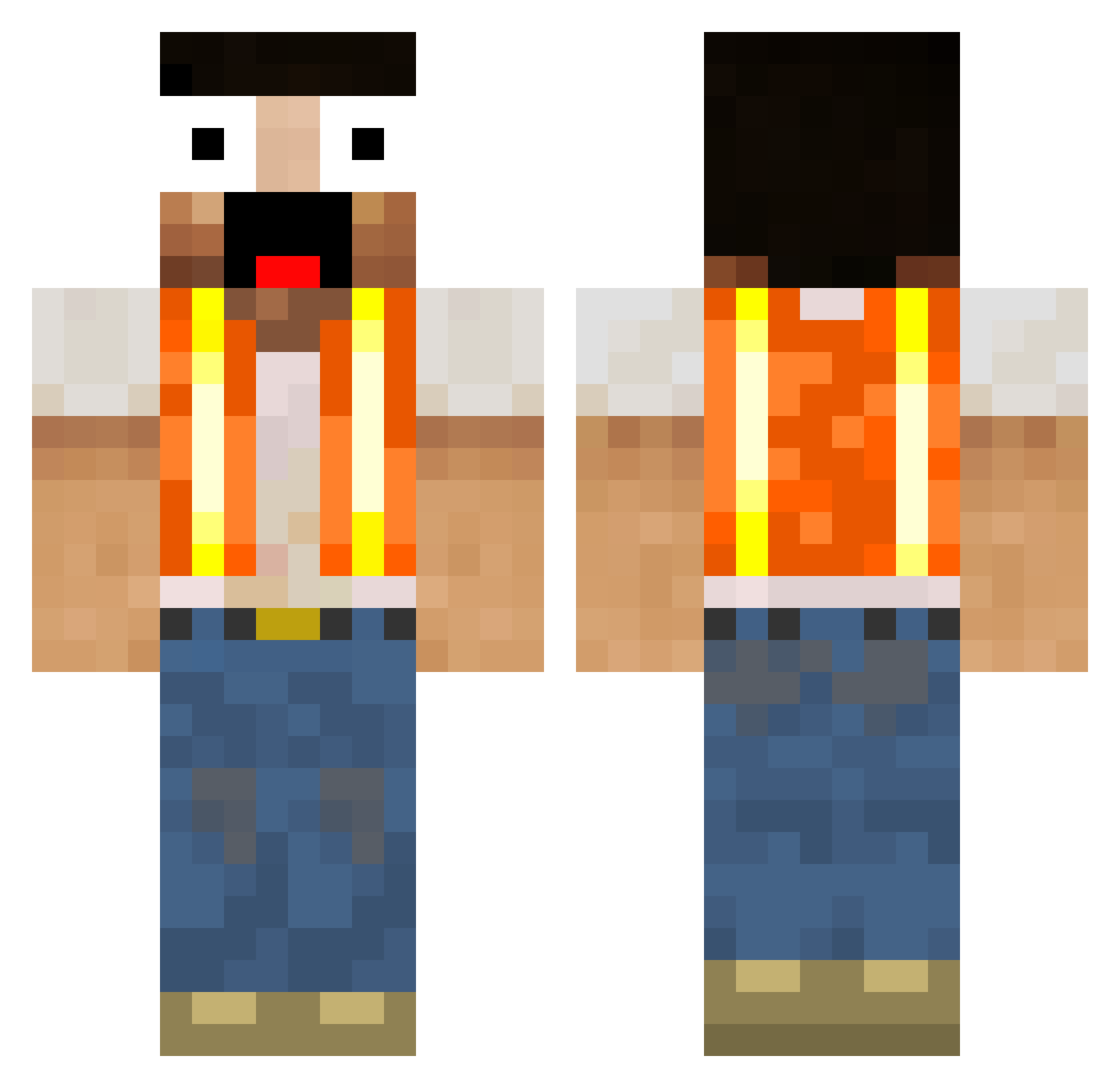 ShakeUp Minecraft skin, front and back view