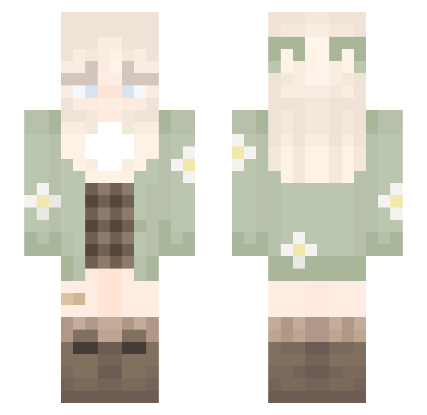 missgrac Minecraft skin, front and back view