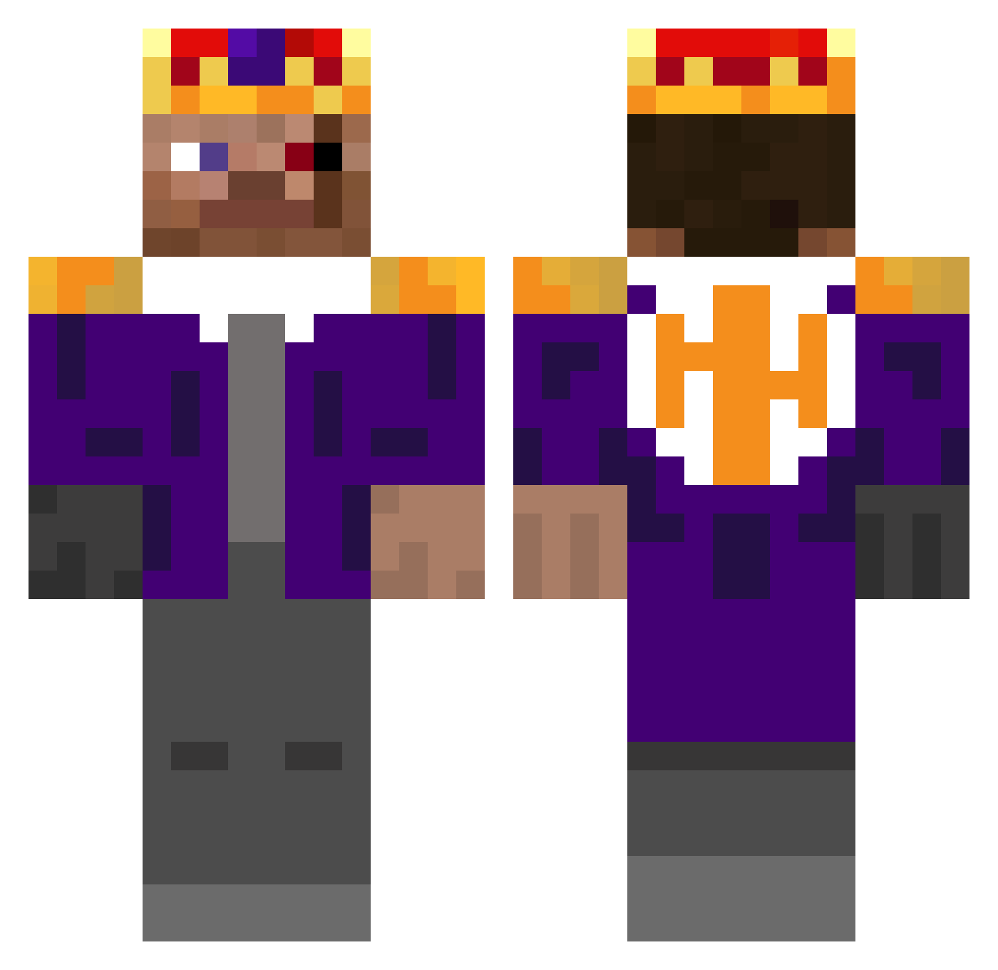Tibor0837 Minecraft skin, front and back view