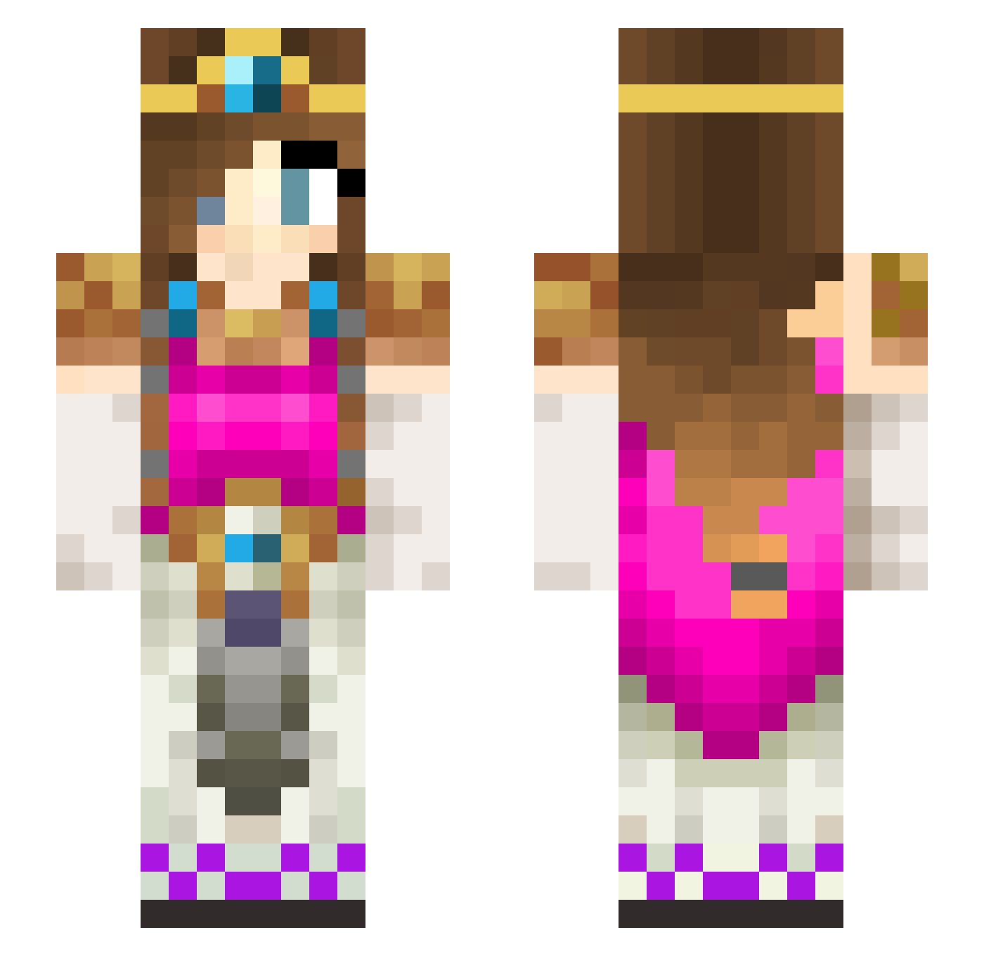 Sictus Minecraft skin, front and back view