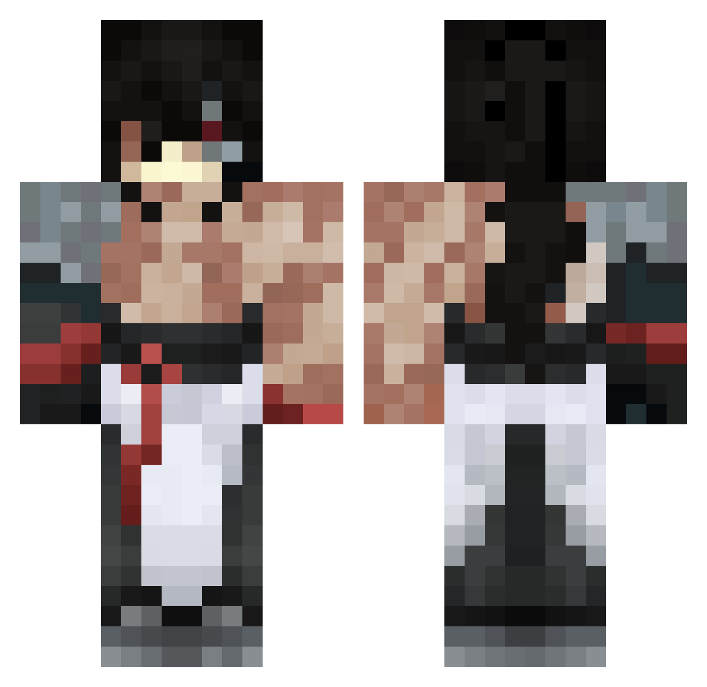 Tha_Ares Minecraft skin, front and back view