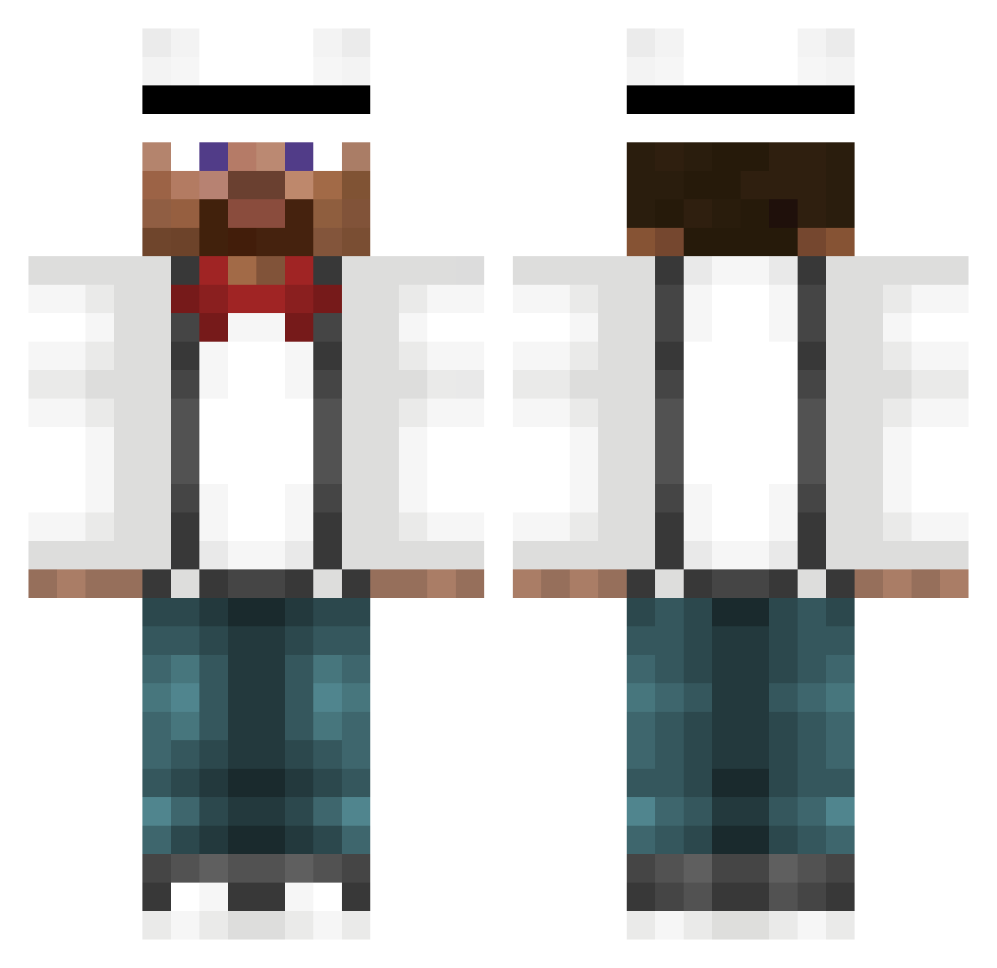 Vodum Minecraft skin, front and back view