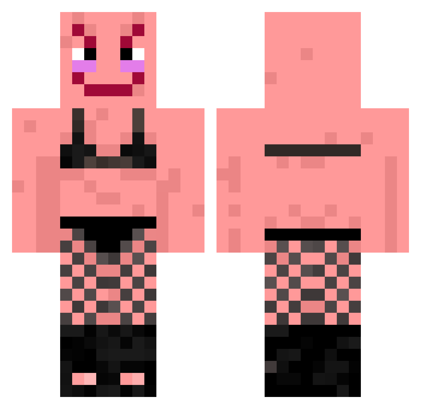 SeasonedFry Minecraft skin, front and back view