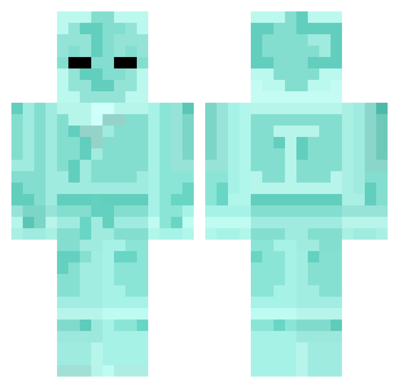 Lesstst Minecraft skin, front and back view