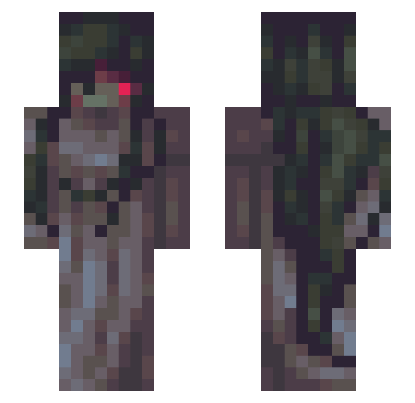 awstp Minecraft skin, front and back view