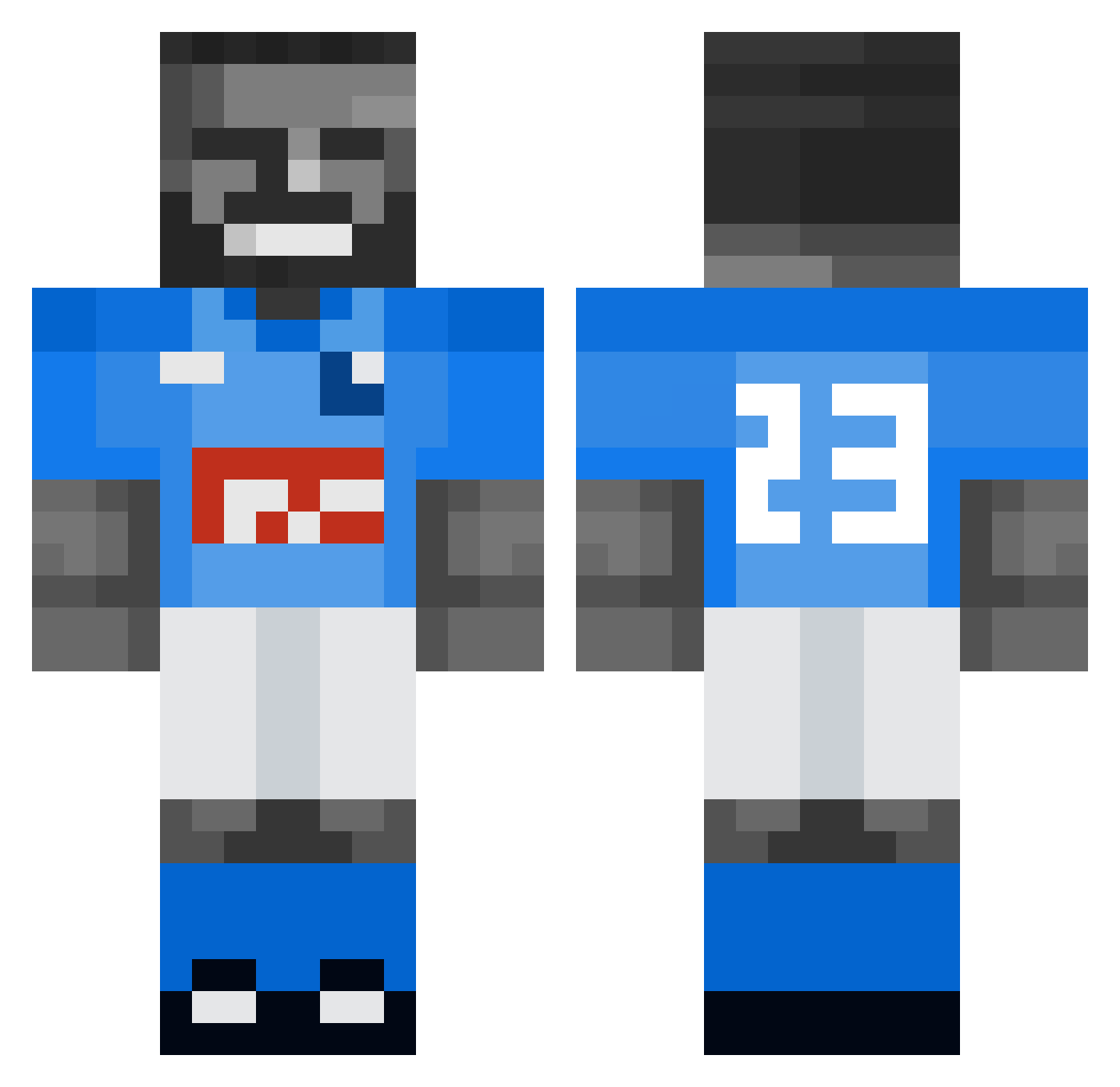 HurryBro Minecraft skin, front and back view
