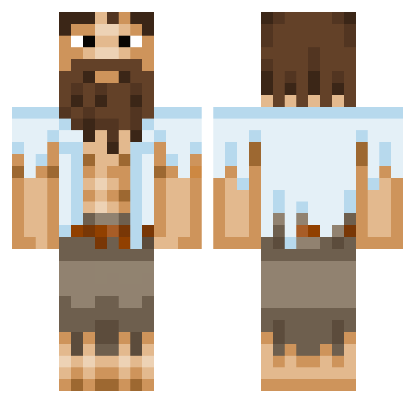 Boijer Minecraft skin, front and back view