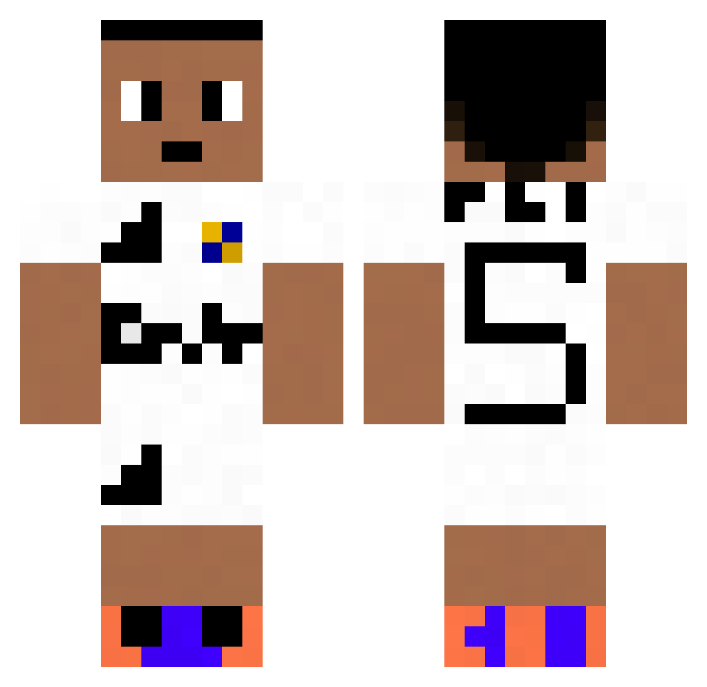 survivalmole Minecraft skin, front and back view