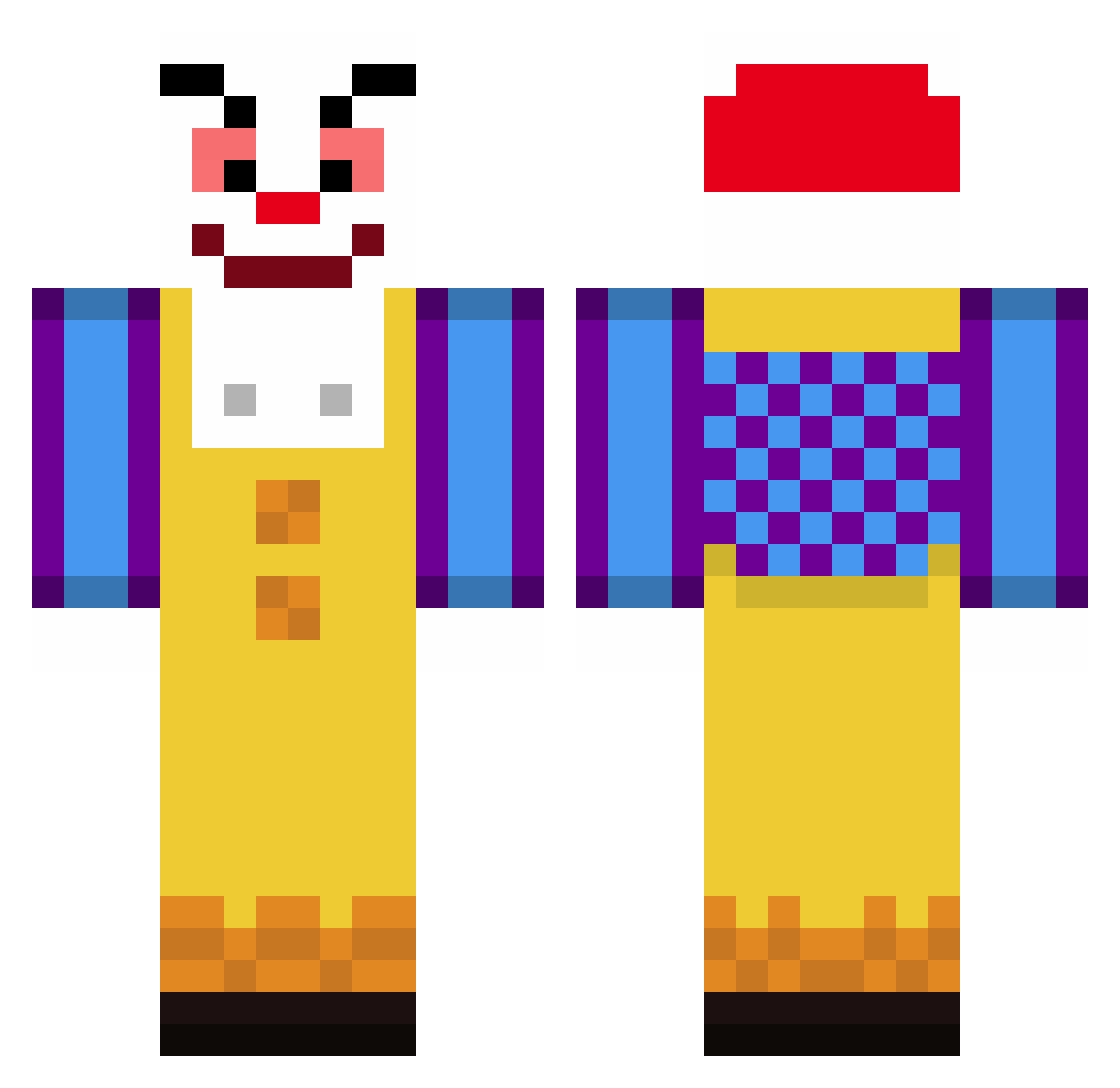 yelcet011 Minecraft skin, front and back view