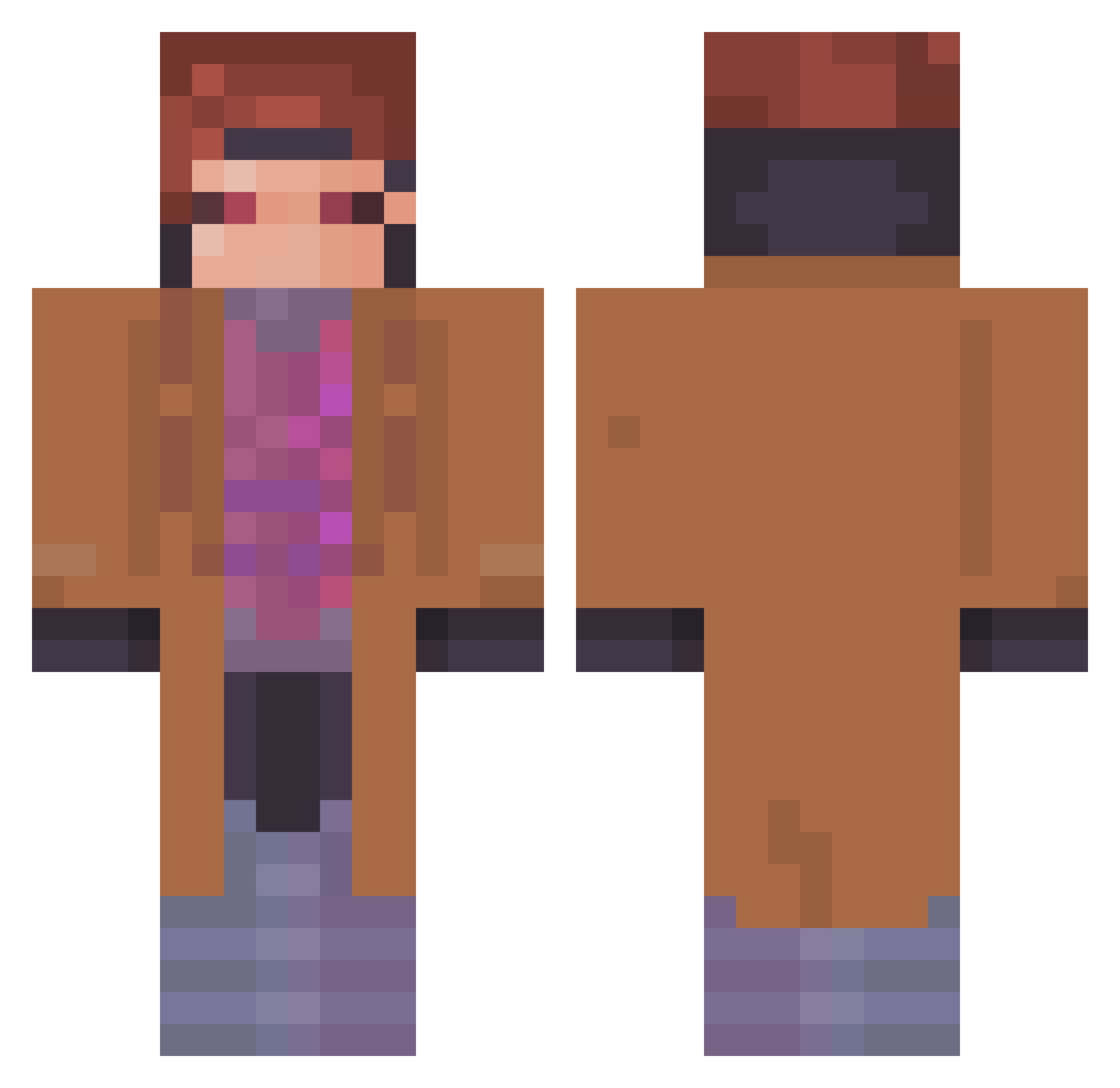 Nekowo362 Minecraft skin, front and back view