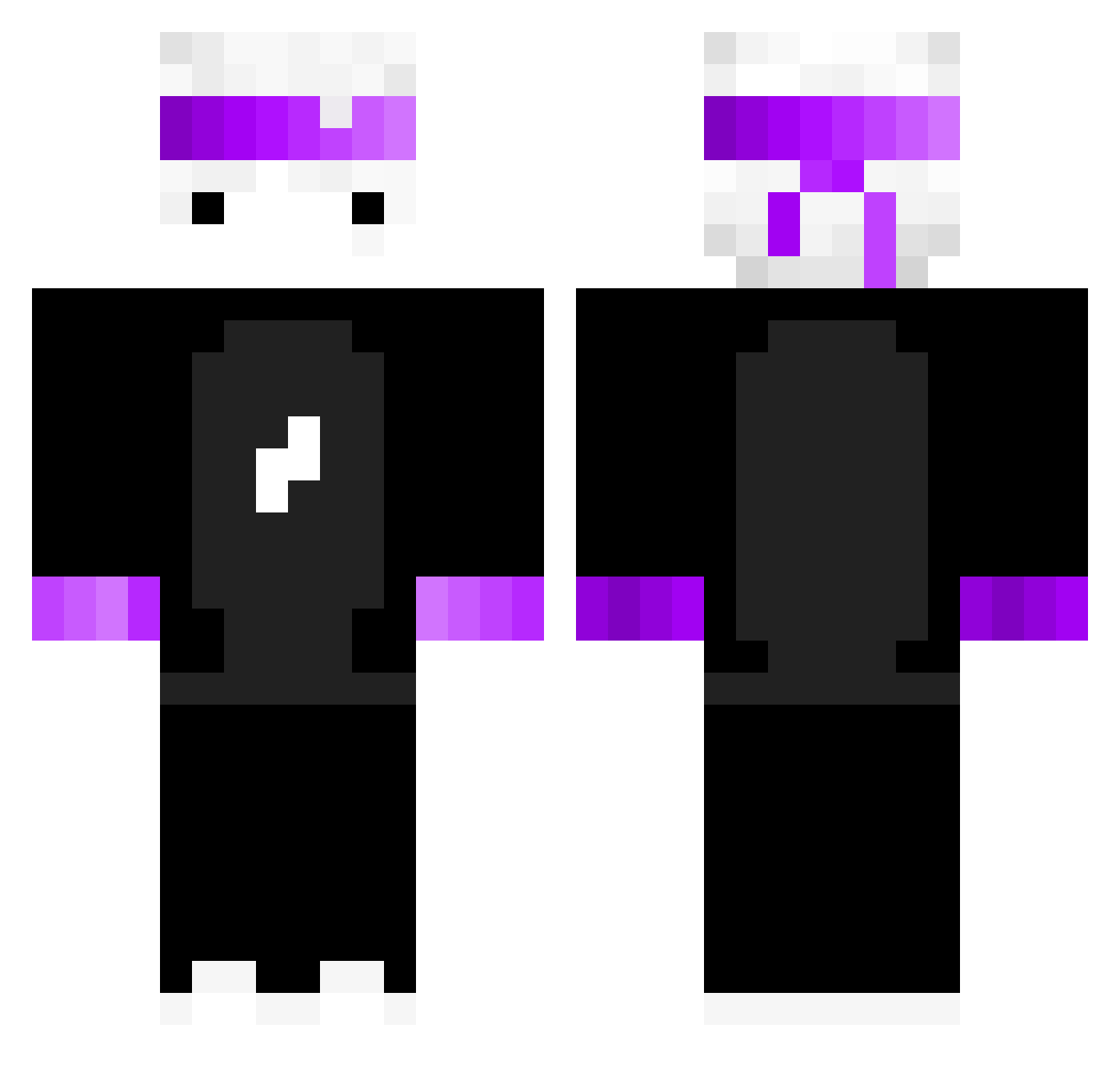 Cazien Minecraft skin, front and back view