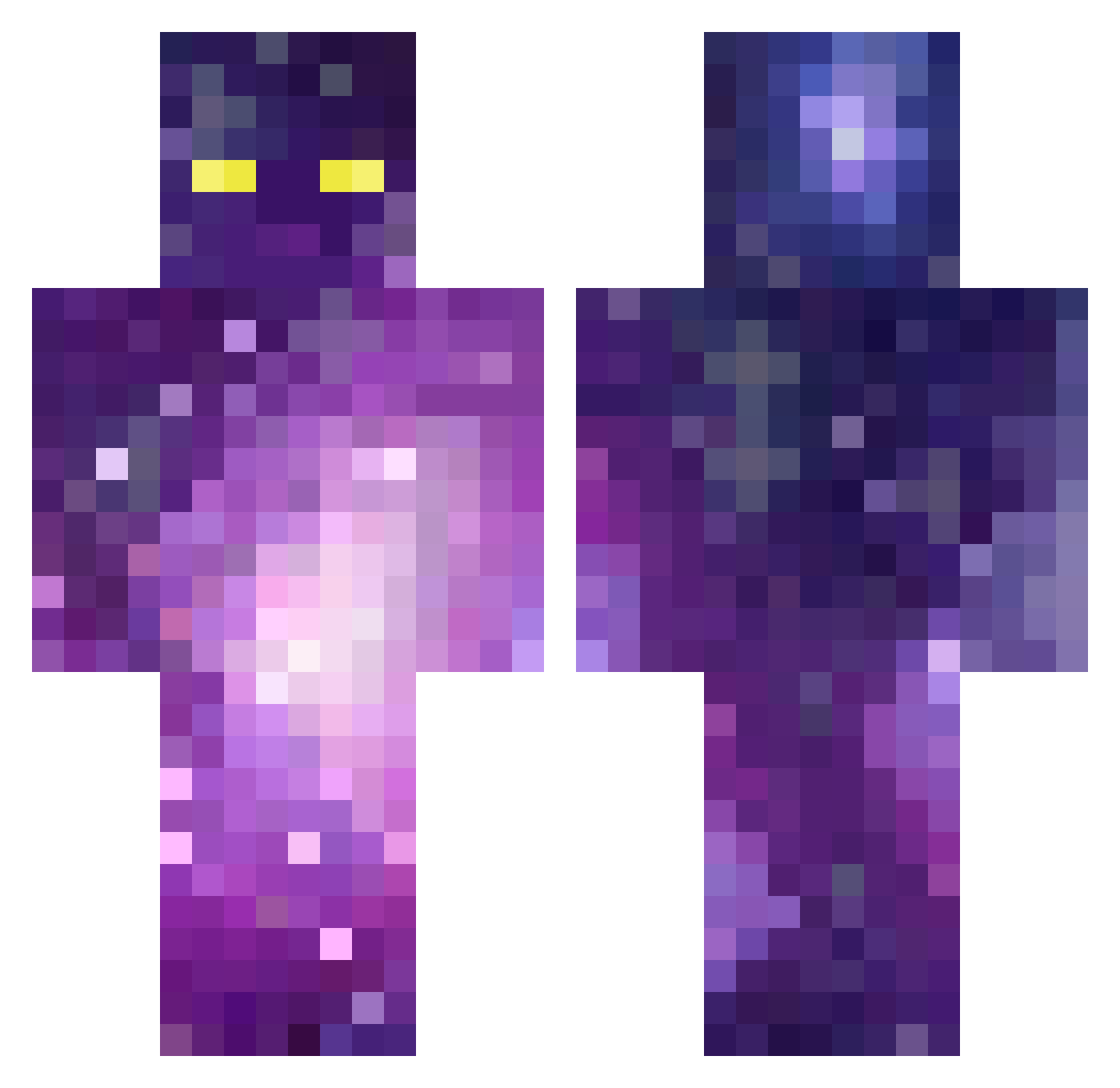 Snake1602 Minecraft skin, front and back view