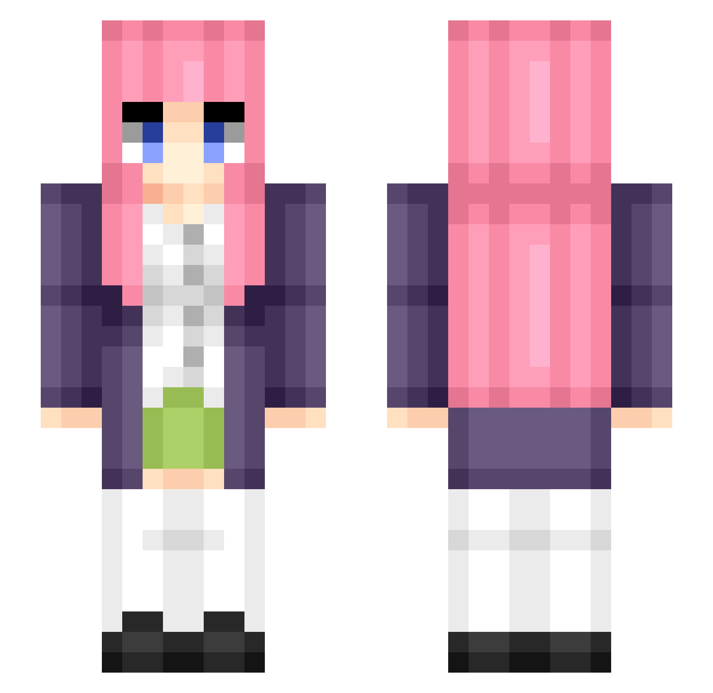 Knicker_ Minecraft skin, front and back view