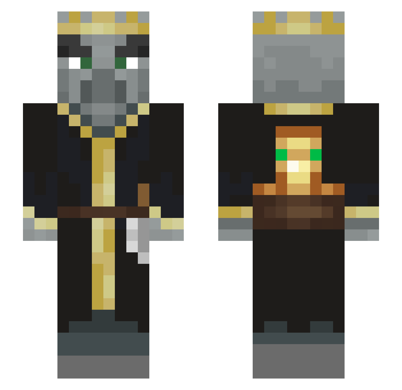 Otakei Minecraft skin, front and back view