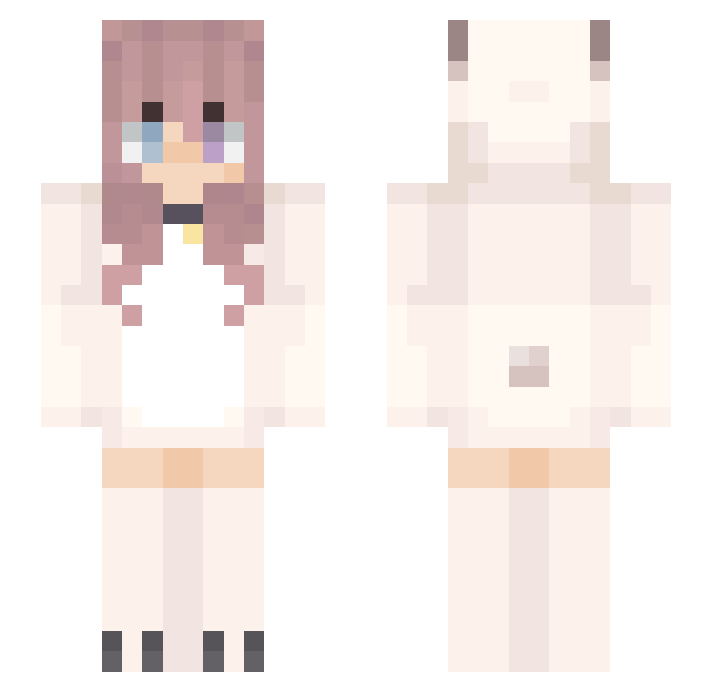 merciat Minecraft skin, front and back view