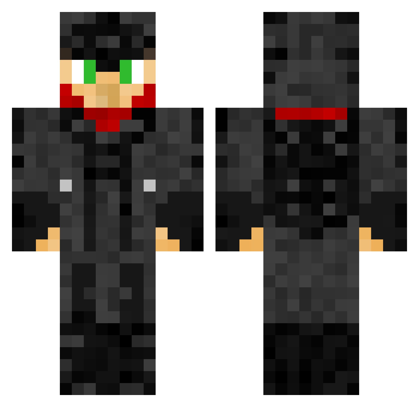 MaddoxTC Minecraft skin, front and back view