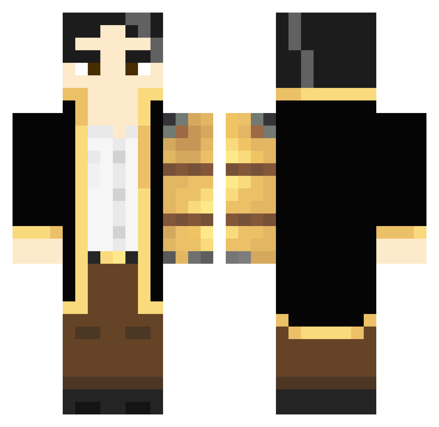 Wiimbus Minecraft skin, front and back view