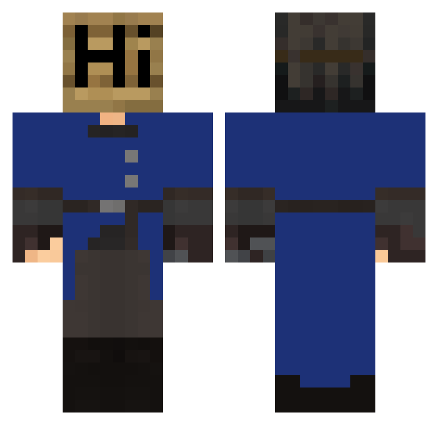 Robertolino Minecraft skin, front and back view