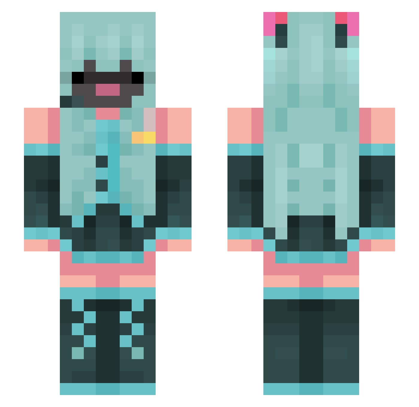 VenInAVan Minecraft skin, front and back view