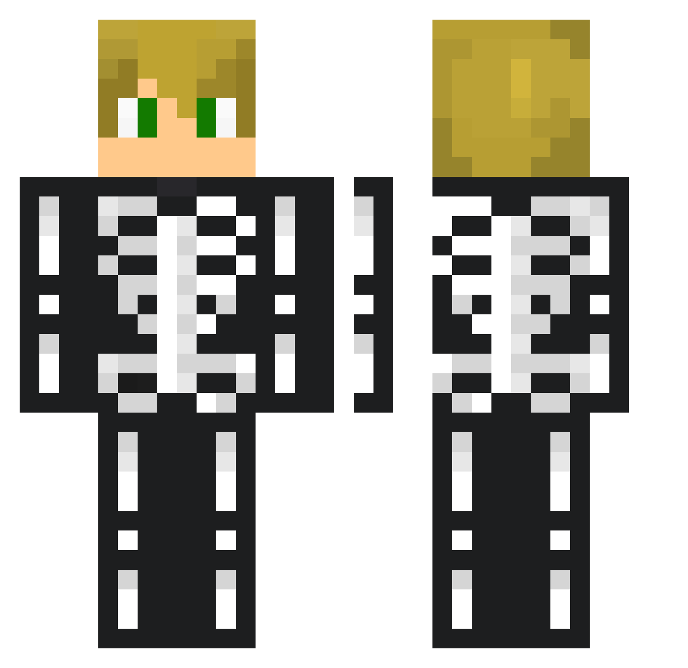 Derek171 Minecraft skin, front and back view