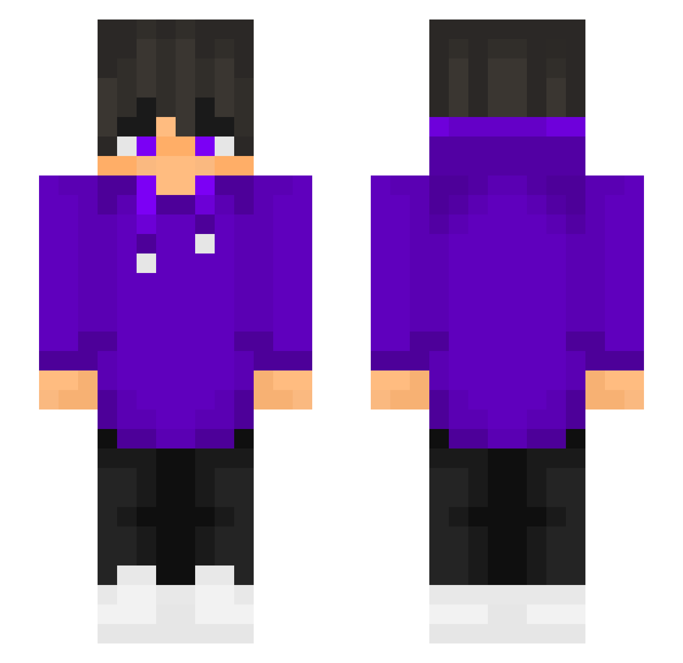 vqzy Minecraft skin, front and back view