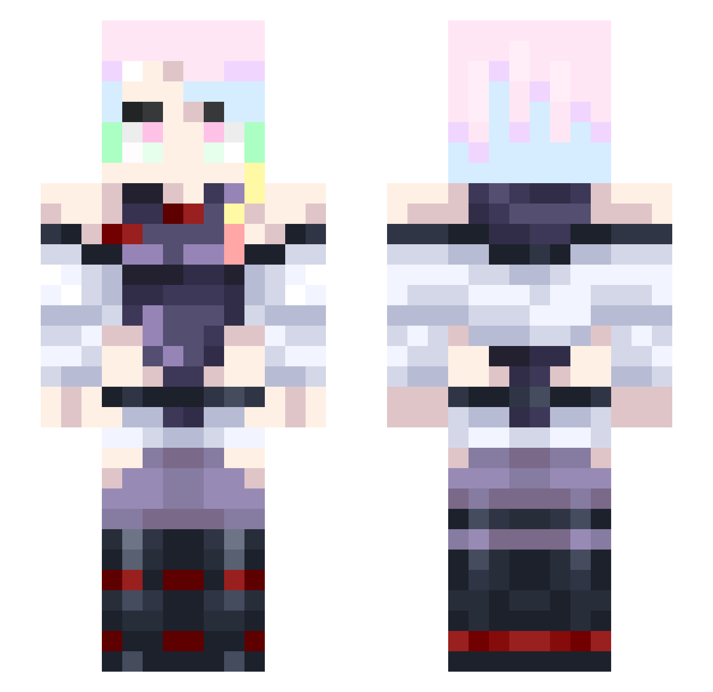 valesech Minecraft skin, front and back view