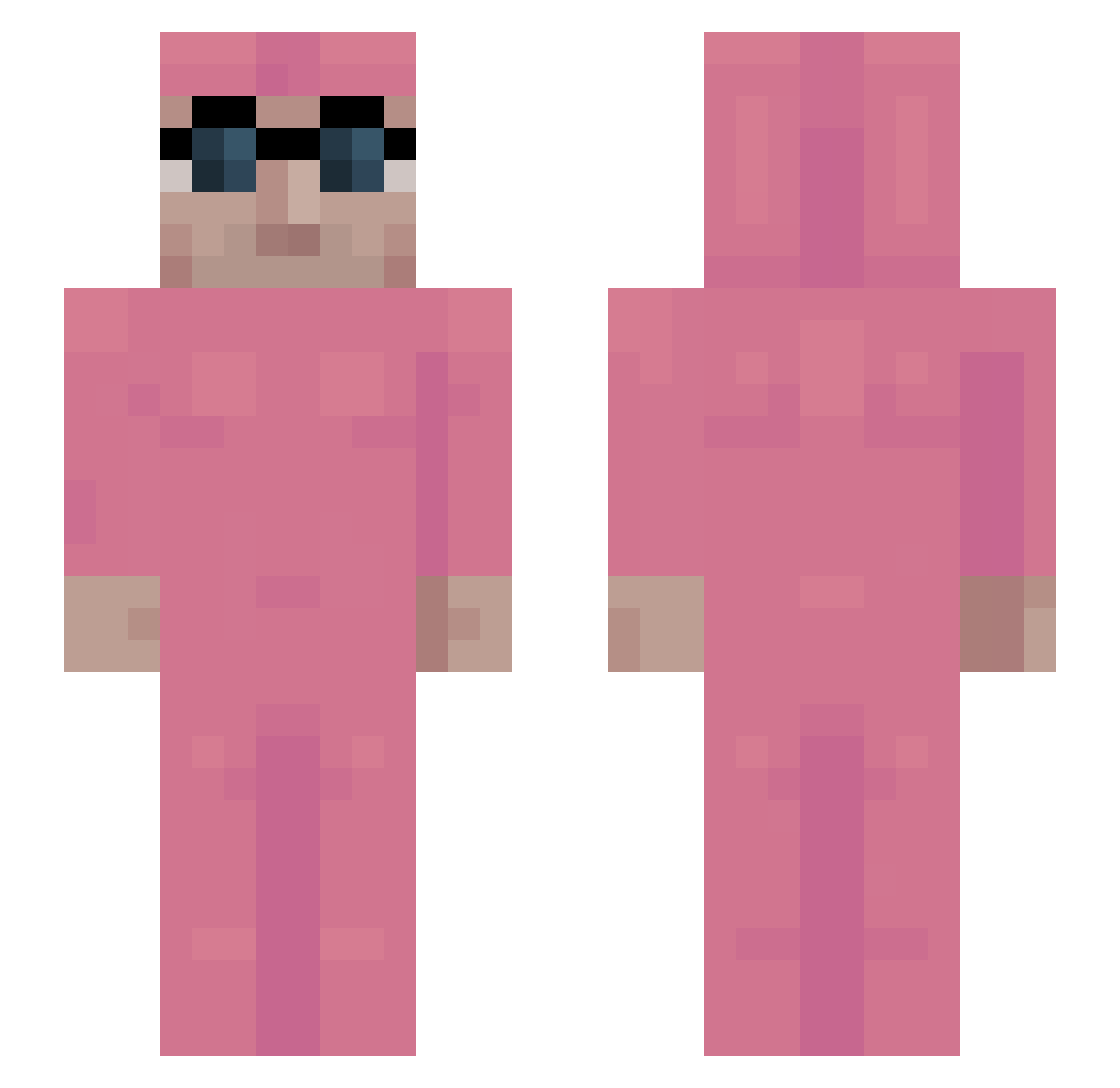 LunarShotz Minecraft skin, front and back view