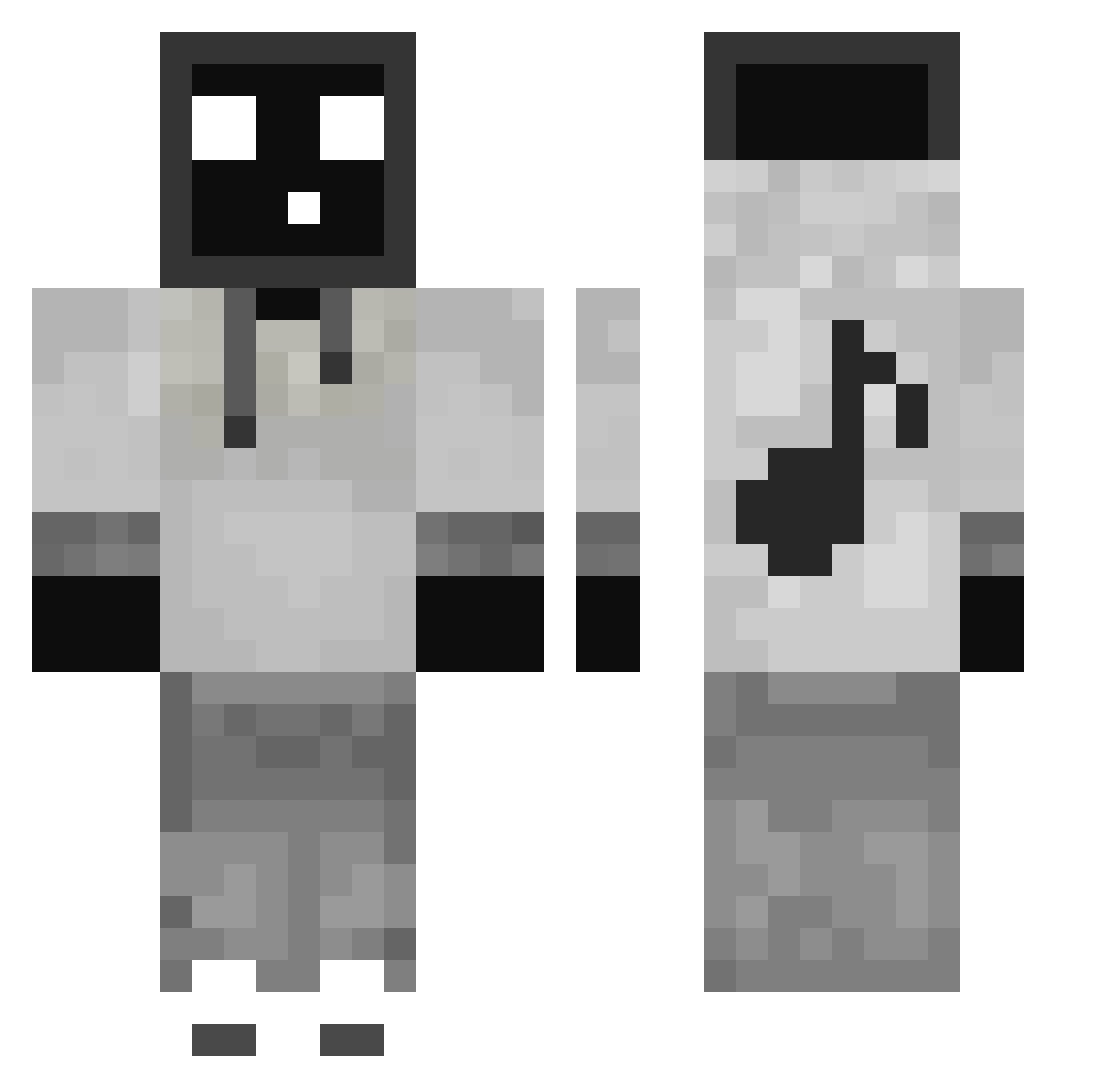 Electric22 Minecraft skin, front and back view