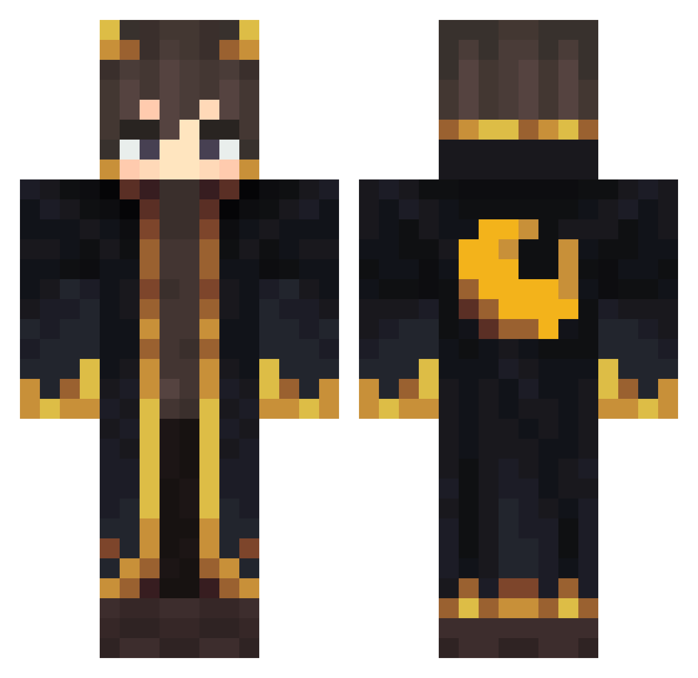 Vezusbtw Minecraft skin, front and back view