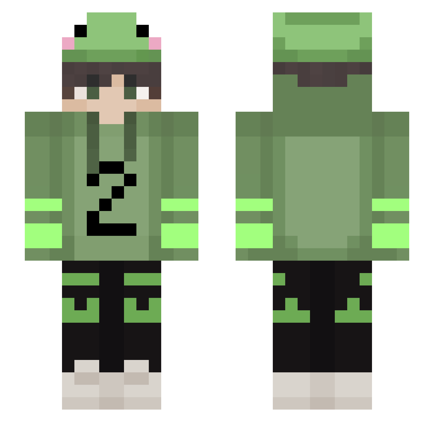 1_Crucible_1 Minecraft skin, front and back view