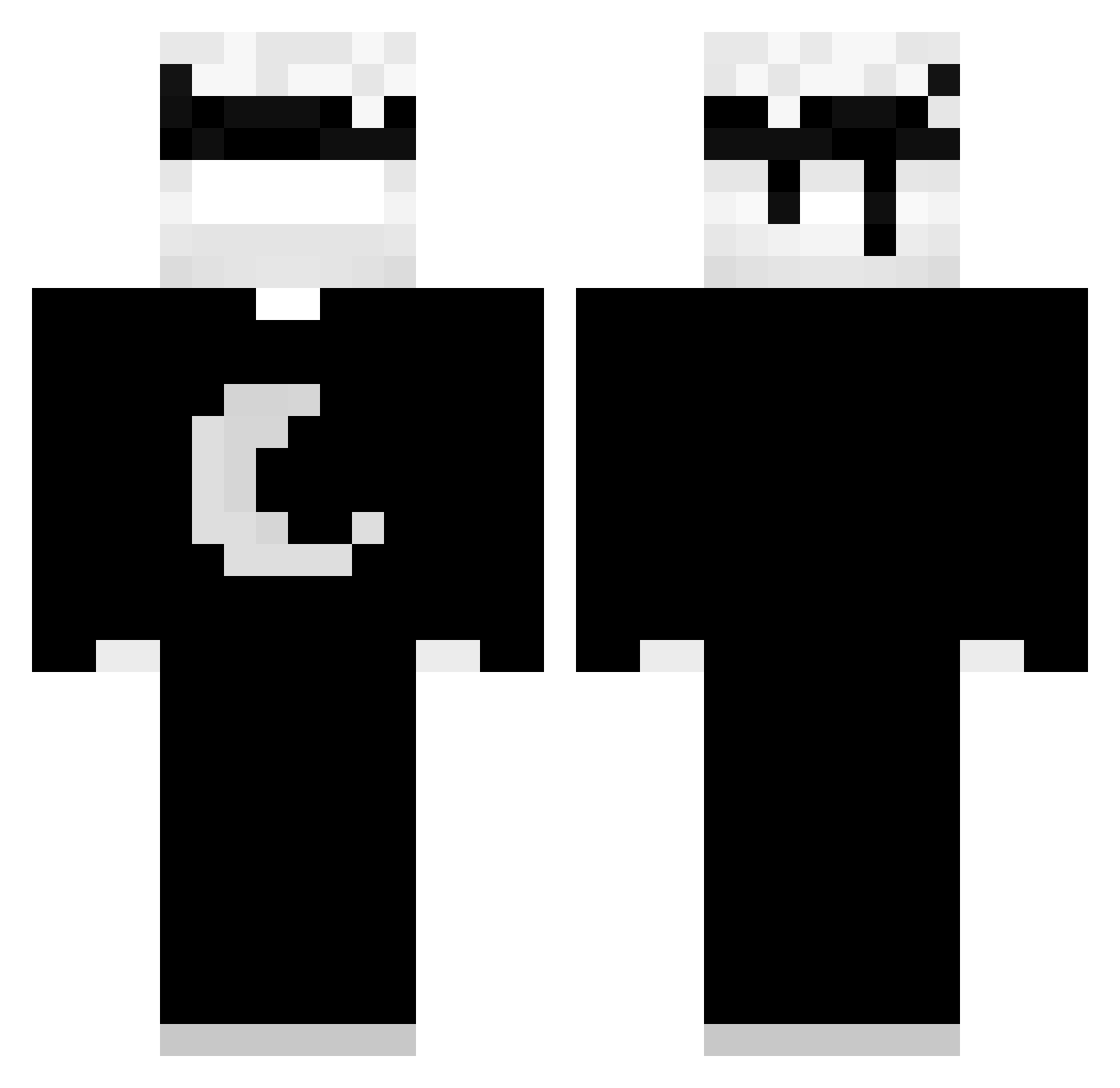 Chocaaaaa Minecraft skin, front and back view