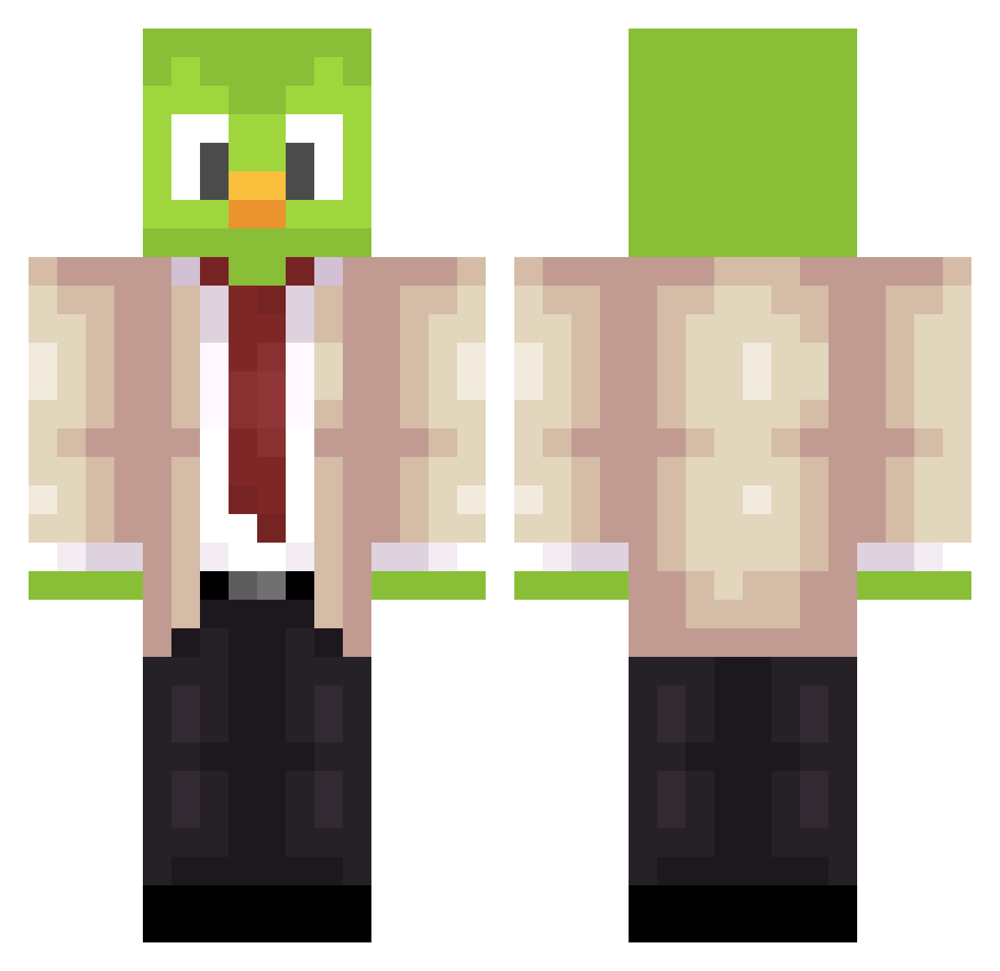 LucsterGamingMD Minecraft skin, front and back view